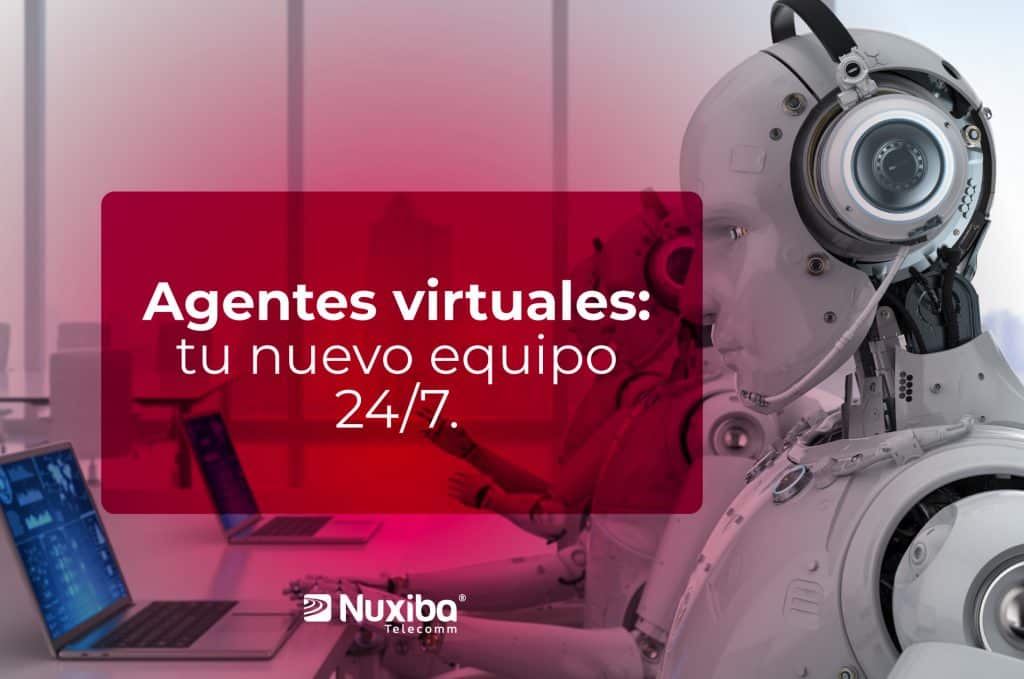 Agentes virtuales atendiendo clientes en un Contact Center impulsado por inteligencia artificial.